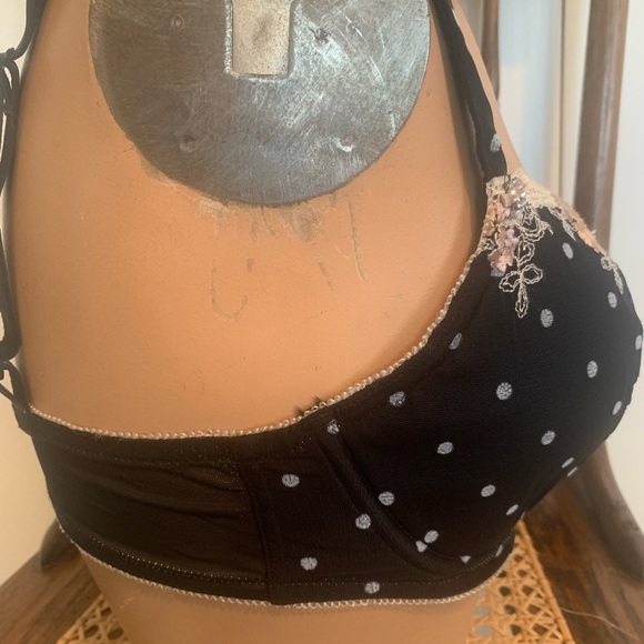 Black Floral Sexy Feminine Pretty FeLiNa  Underwire Lightly Padded Bra 34D - Picture 2 of 14